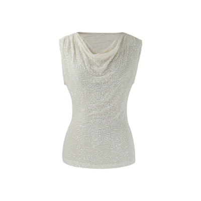 SYT自制亮片无袖背心两穿上衣