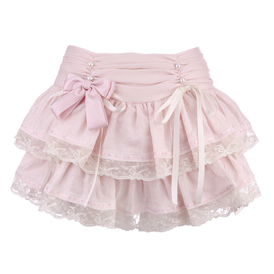 法式少女天丝羊毛面料古董短裙