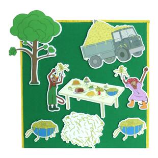 更多的意大利面绘本毛毡玩具幼儿园围裙剧表演道具英语讲故事教具