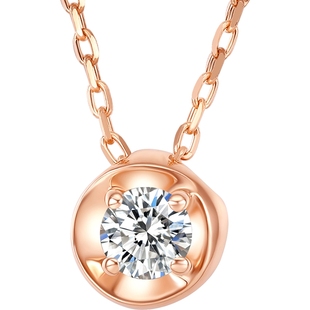 【百亿补贴】TSL谢瑞麟18K金玫瑰金镶嵌钻石女款项链锁骨链BB408