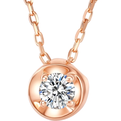 谢瑞麟18K玫瑰金镶钻锁骨链