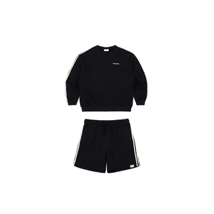 DifferentRiver2024春夏男女同款彩色渐变拉条圆领时尚休闲卫衣套