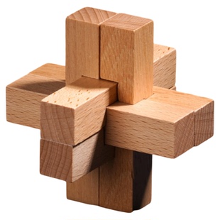 小学生鲁班锁孔明锁全套非遗智力九连环榫卯积木成人儿童益智玩具