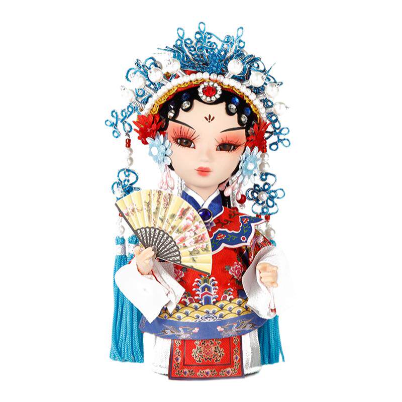 程老师昆曲绢人娃娃戏曲人物摆件