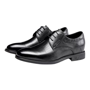 奥康内增高男鞋5cm秋季新款商务正装德比鞋真皮压花男士休闲皮鞋