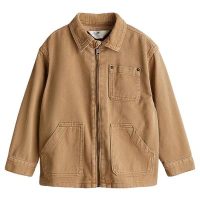 HM童装儿童男童衬衫2025冬新款灯芯绒领翻折领外套式衬衫1298084