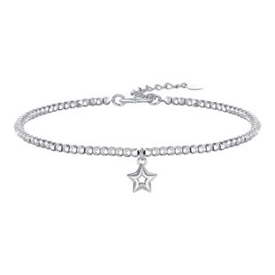 潮宏基铂雅星星铂金手链PT950手饰爆闪蹦迪珠礼物新年妇女节