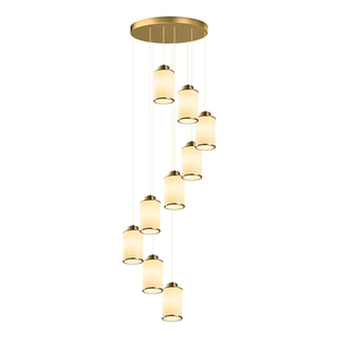 楼梯大吊灯长吊灯新中式复式楼别墅现代简约loft挑空自建房客厅灯