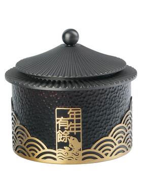 汉颂黄铜烟灰缸商务办公烟缸摆件