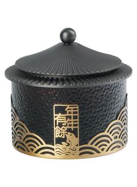 汉颂黄铜烟灰缸商务办公烟缸摆件
