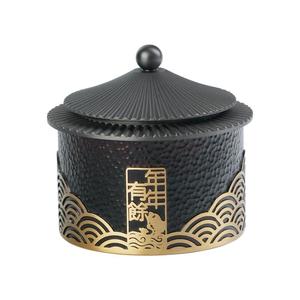 家用铜烟灰缸带盖防飞灰办公室桌面高档烟缸客厅创意铜摆件伴手礼