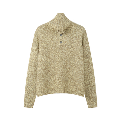 杂色立领加厚套头毛衣