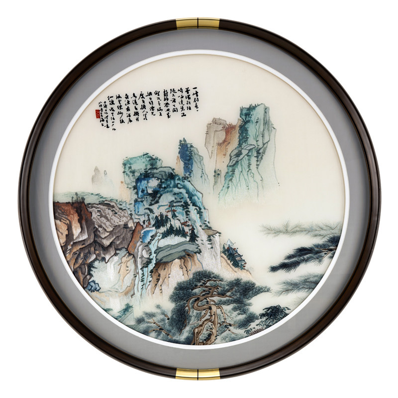 松寿长春松树刺绣挂画苏绣山水画