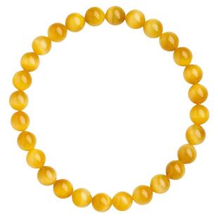 收藏级天然金虎眼石招财手串黄色虎晴石猫眼单圈饰品礼物手链男女