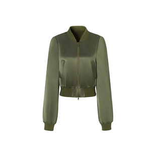 LEDIM WANG垂感醋酸时尚套装女2026春夏新款军绿色夹克外套阔腿裤