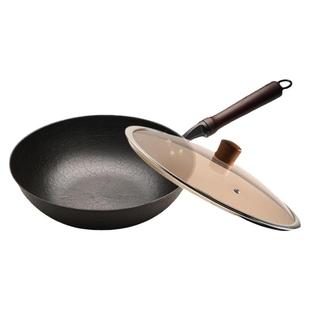 四川江油宏江生铁锅无涂层家用生铁小炒锅铸铁平底炒锅炒菜不粘锅