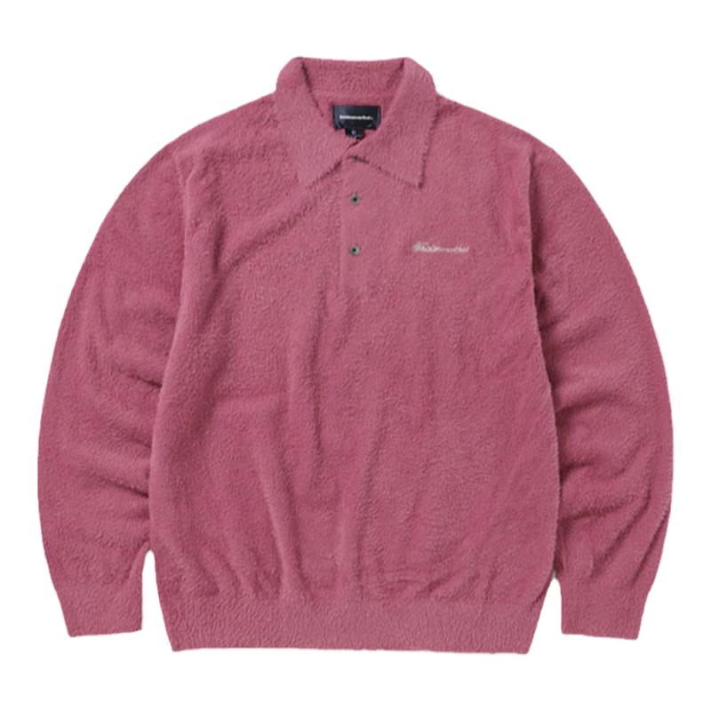 thisisneverthat® Script Shaggy Knit Polo秋冬款毛绒针织毛衣