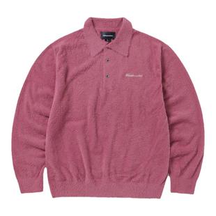 thisisneverthat® Script Shaggy Knit Polo秋冬款毛绒针织毛衣
