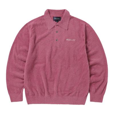 thisisneverthat® Script Shaggy Knit Polo秋冬款毛绒针织毛衣