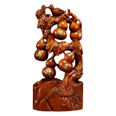 花梨红木家居客厅摆设五福临门