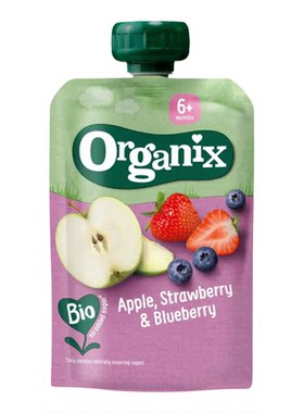 Organix 苹果草莓蓝莓果蓉100g*6包优惠装婴幼儿营养有机果泥辅食