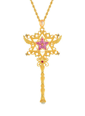 PINKBOX仲夏夜之星黄金吊坠999足金镶嵌粉蓝宝月光石挂坠手工工艺