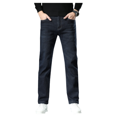 秋冬季直筒弹力加绒保暖牛仔长裤