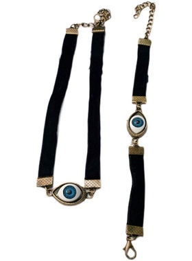 Yolo星球朋克原宿项圈眼睛锁骨链