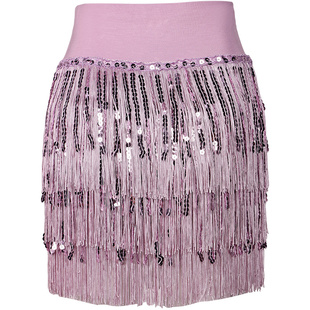 贝蒂拉丁舞半身裙新款舞裙练功裙舞蹈裙跳舞专用亮片流苏裙 YD437