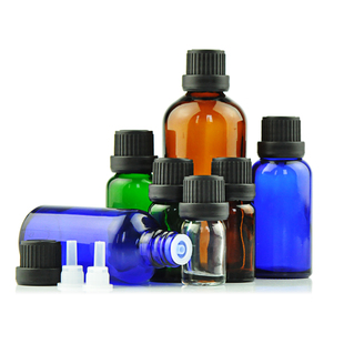 茶色精油瓶空瓶黑色大头盖玻璃瓶分装小瓶子防盗盖瓶盒装刻度磨砂