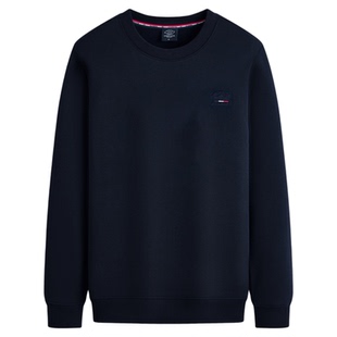 【内里加绒】德鲨男装圆领卫衣2025冬季新款休闲上衣外套男