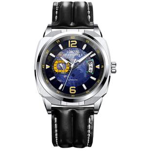 罗宾尼官方新款手表男款夜光全自动机械表男士大表盘运动方形正品