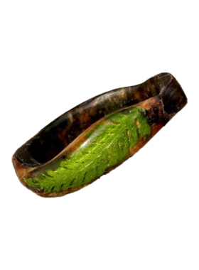 自然弯木森林蕨类压花树脂戒指