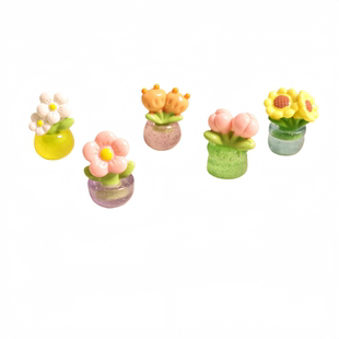 无聊了摆几朵夜光可爱小花办公室工位桌面小摆件电脑显示屏装饰品