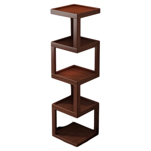 转角置物架一体靠墙客厅沙发中古风90度拐角角柜卧室角落收纳柜子