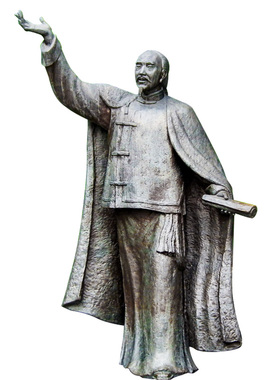 玻璃钢古代风诗人龚自珍校园仿铜