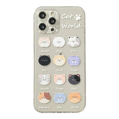 可爱猫咪苹果卡通插画原创手机壳