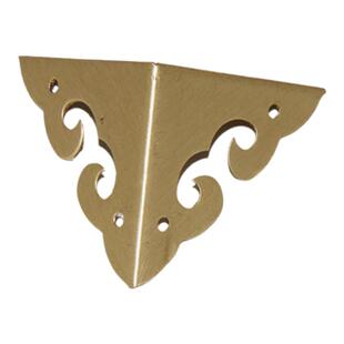 中式仿古樟木箱全铜配件纯铜包角老式铜护角三面角花祥云镂空角码