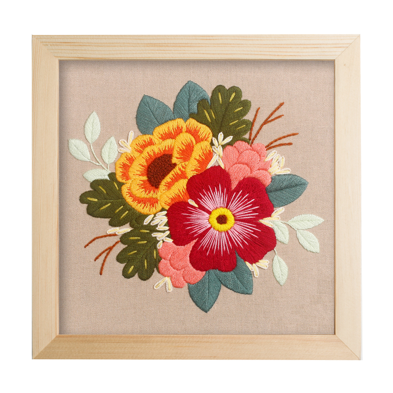 立体刺绣diy材料包初学者自绣成人绣花怀孕打发时间手工制作礼物