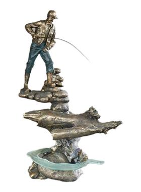 荒野垂钓人生手工上色桌面摆件