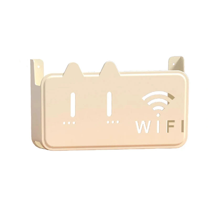 猫咪路由器置物架无线电视机顶盒wifi放置架壁挂式免打孔收纳盒子