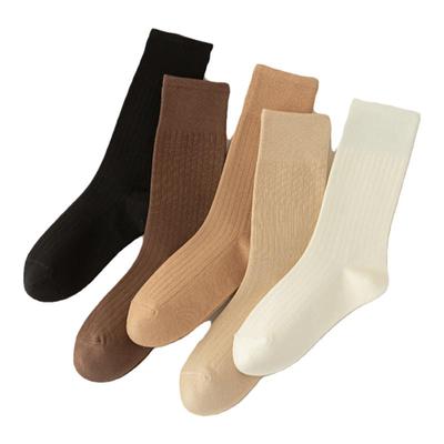 纯色长筒堆堆袜棉月子袜女士百搭