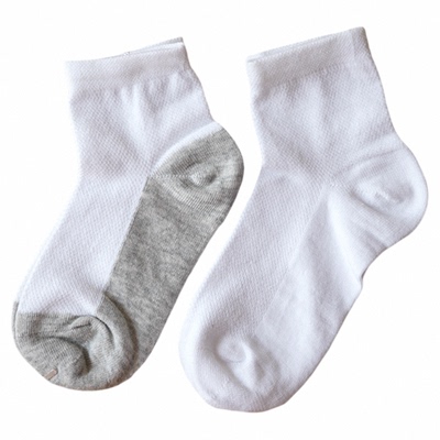 纯棉薄款夏季中大童白色学生袜