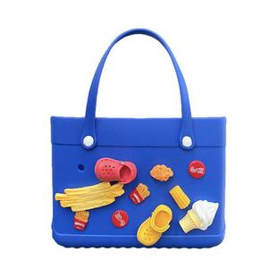 Michelle Girl2025新款欧美夏季卡通洞洞手提包沙滩收纳小方包