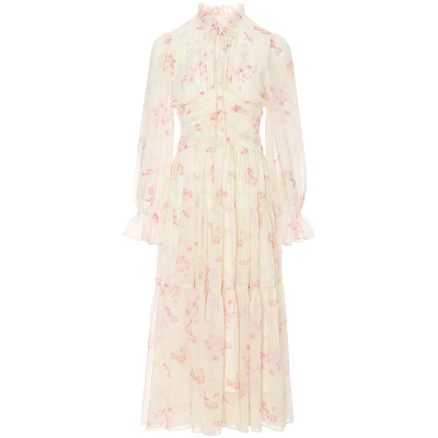 从那以后法式碎花连衣裙度假长裙