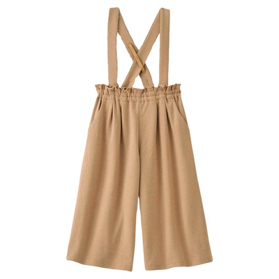 九分女童纯棉背带裤可拆卸阔腿裤