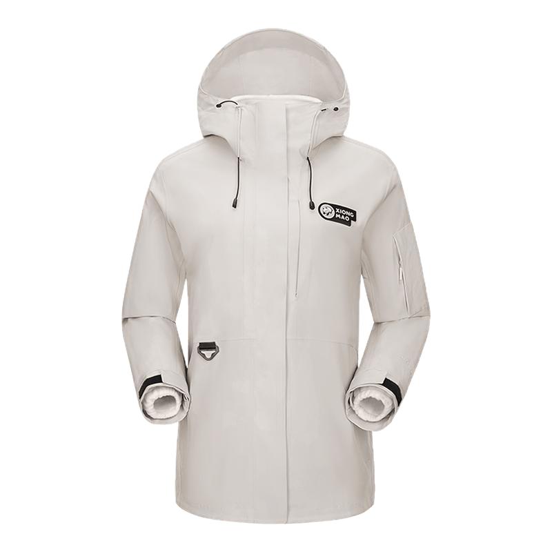 骆驼熊猫羽绒三合一冲锋衣女秋冬新款户外防风防水加厚保暖外套男