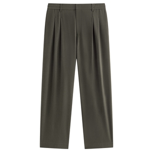 【内里加绒】太平鸟男装休闲裤25冬季新款宽松直筒阔腿弹力西裤