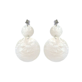 A Ray of Sunlight赵露思薛凯琪同款天然镜贝大耳环度假风耳饰