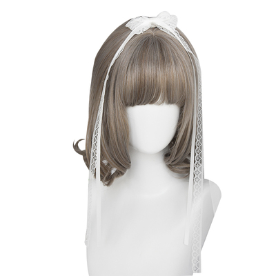 斯万家-复古短款黑色梨花头学生洛丽塔可爱圆脸日常假发女-|达丽|